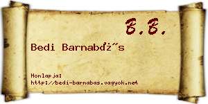 Bedi Barnabás névjegykártya